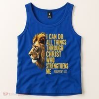 Philippians 413 Religious Lion Strengthens Christian  Tank Top thumb 2