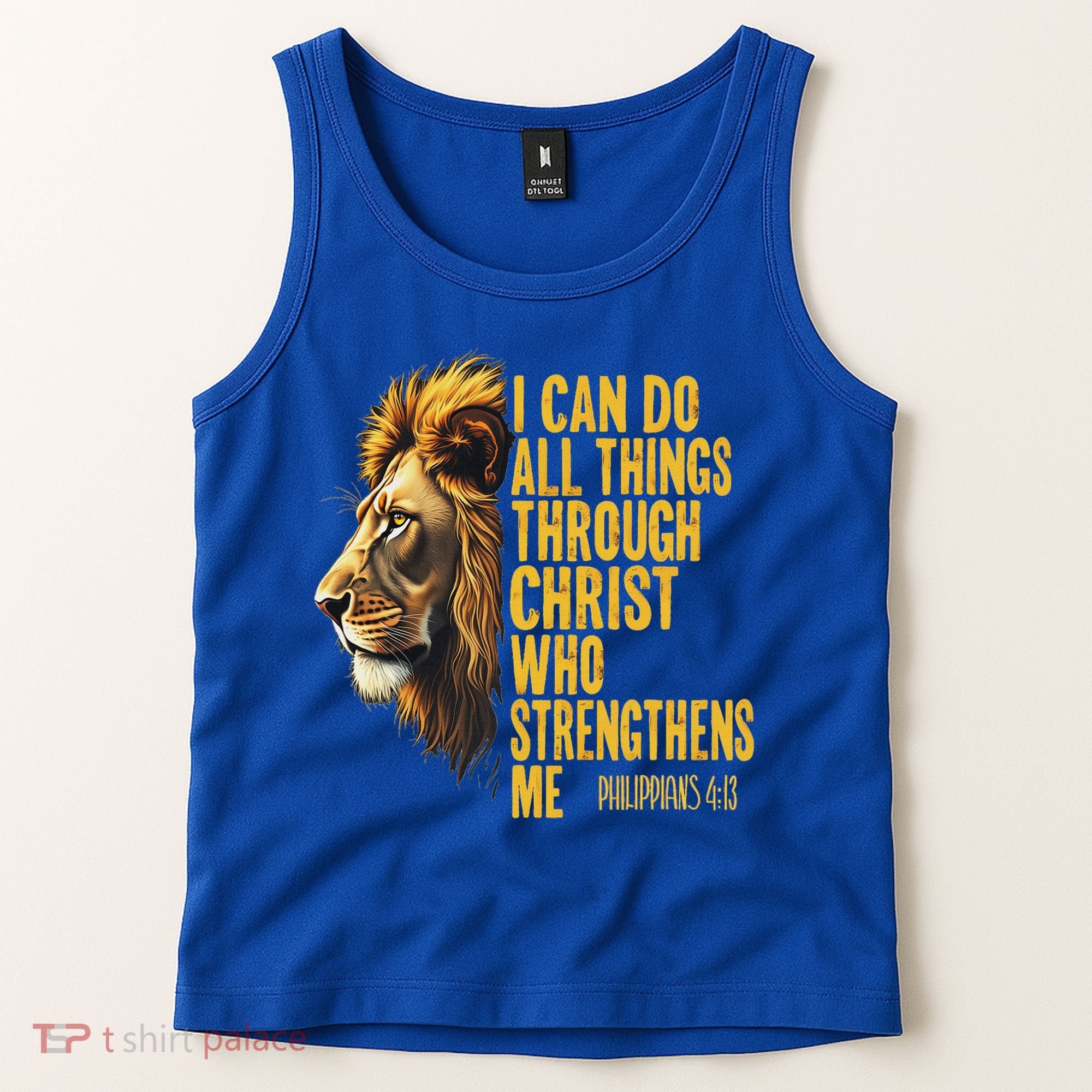 Philippians 413 Religious Lion Strengthens Christian  Tank Top