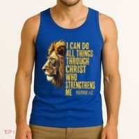 Philippians 413 Religious Lion Strengthens Christian  Tank Top thumb 3