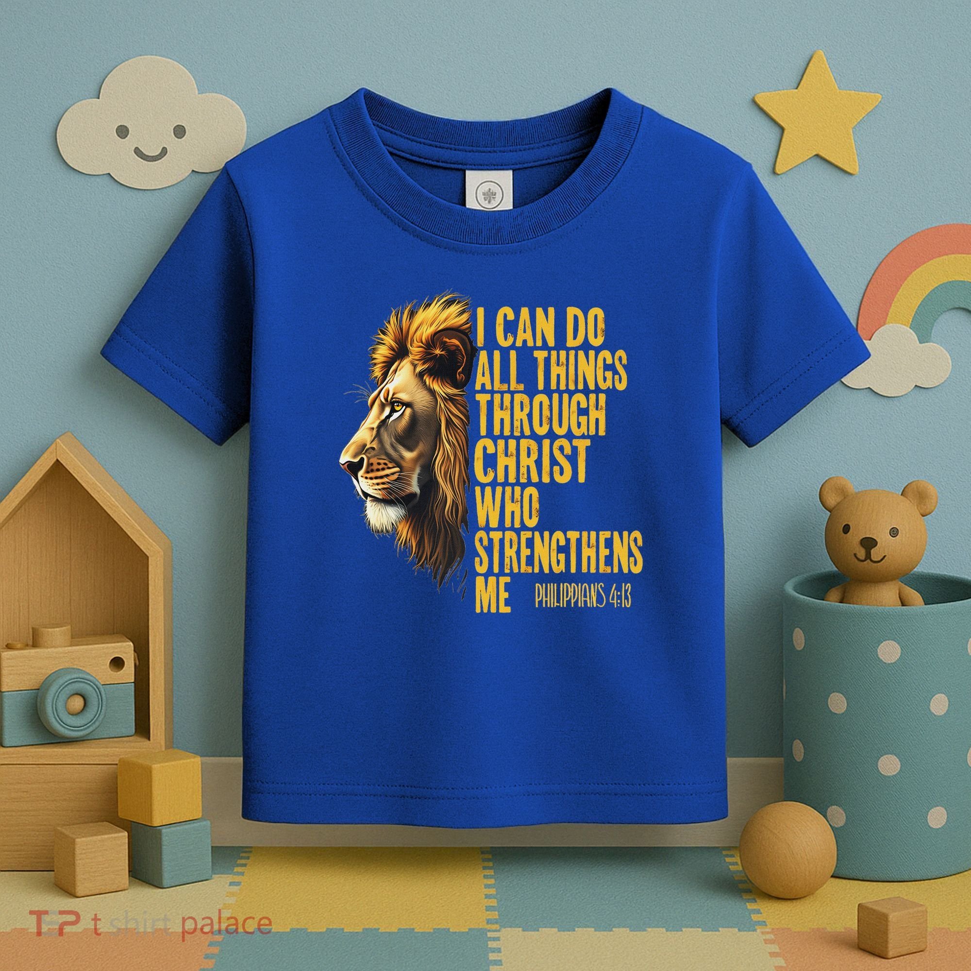 Philippians 413 Religious Lion Strengthens Christian  Toddler T-Shirt