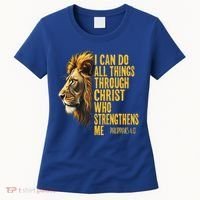 Philippians 413 Religious Lion Strengthens Christian  Women's T-Shirt thumb 0