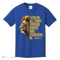 Philippians 413 Religious Lion Strengthens Christian  Kids T-Shirt thumb 0