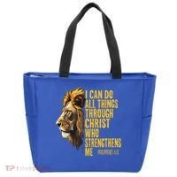 Philippians 413 Religious Lion Strengthens Christian  Tote Bag thumb 0