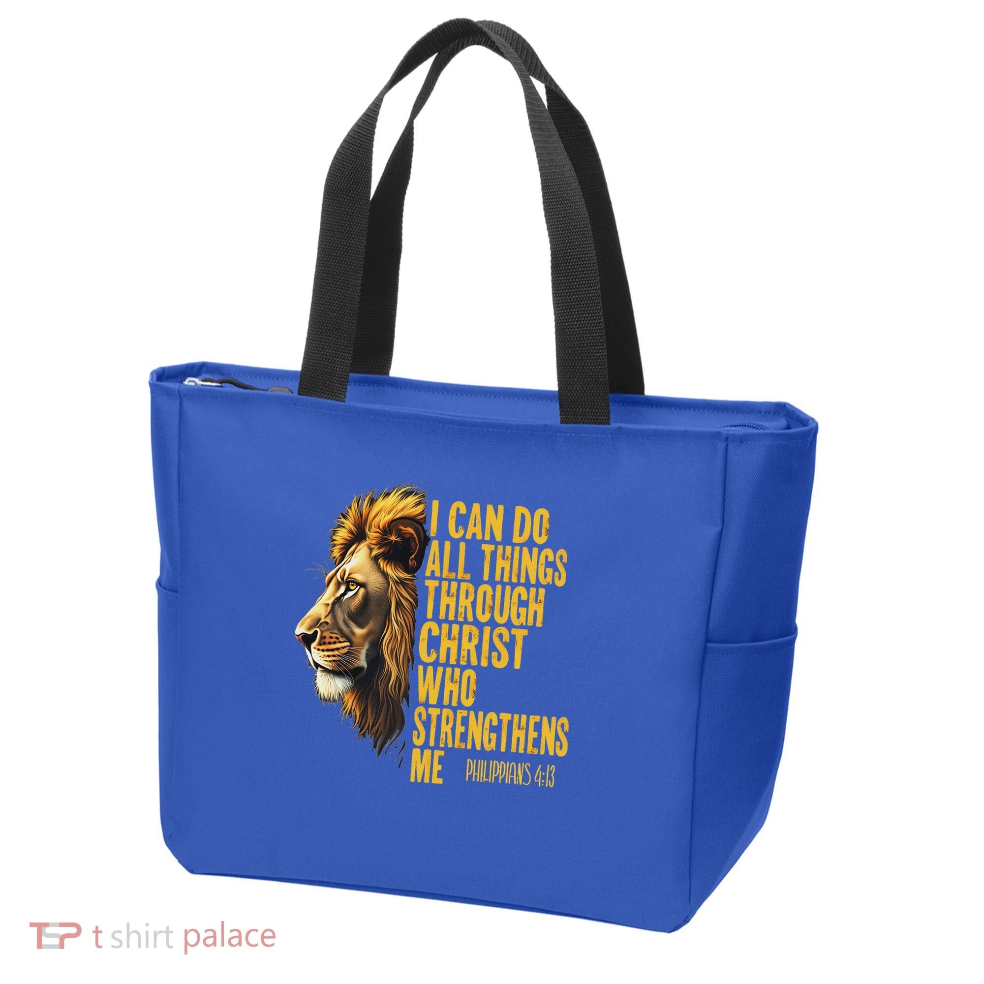 Philippians 413 Religious Lion Strengthens Christian  Tote Bag