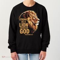 Philippians 413 Religious Lion Strengthens Christian Women's Sweatshirt thumb 0