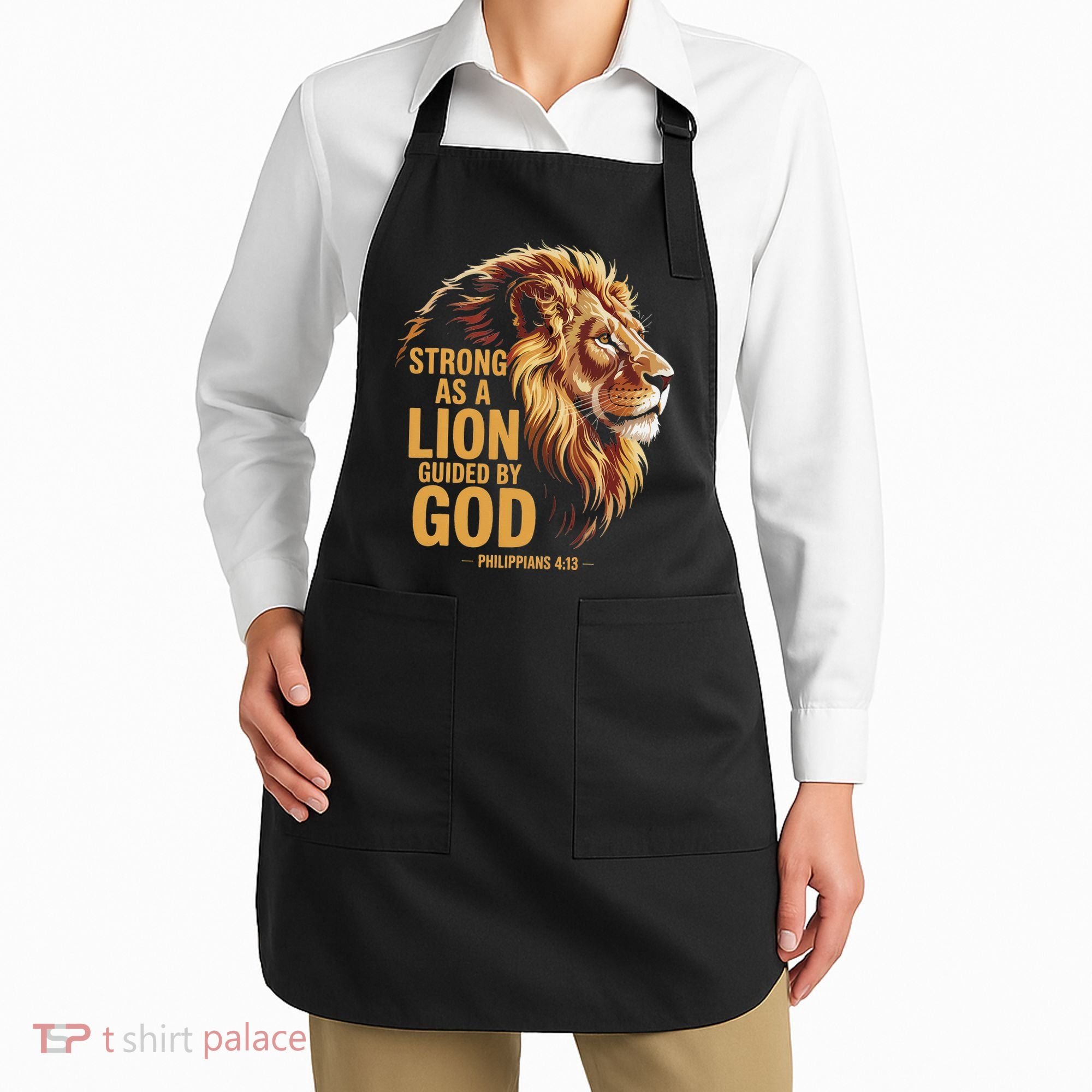 Philippians 413 Religious Lion Strengthens Christian Apron