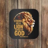 Philippians 413 Religious Lion Strengthens Christian Coaster thumb 0