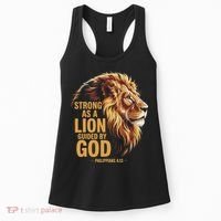Philippians 413 Religious Lion Strengthens Christian Women's Tank Top thumb 0