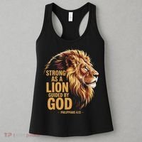 Philippians 413 Religious Lion Strengthens Christian Women's Tank Top thumb 3