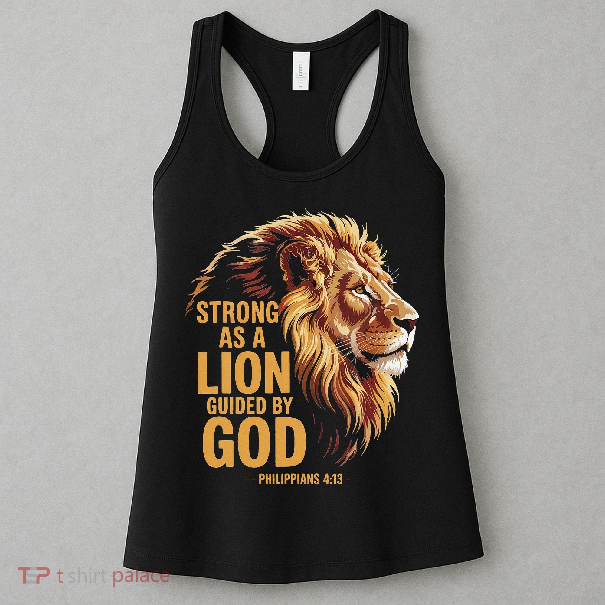 Philippians 413 Religious Lion Strengthens Christian Women's Tank Top
