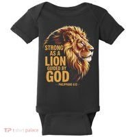 Philippians 413 Religious Lion Strengthens Christian Baby Bodysuit thumb 0