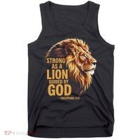 Philippians 413 Religious Lion Strengthens Christian Tank Top thumb 0
