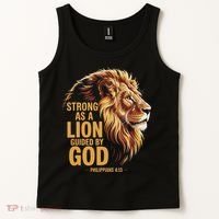 Philippians 413 Religious Lion Strengthens Christian Tank Top thumb 2