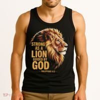 Philippians 413 Religious Lion Strengthens Christian Tank Top thumb 3
