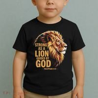 Philippians 413 Religious Lion Strengthens Christian Toddler T-Shirt thumb 2