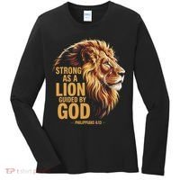 Philippians 413 Religious Lion Strengthens Christian Women's Long Sleeve Shirt thumb 0