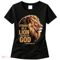 Philippians 413 Religious Lion Strengthens Christian Women's T-Shirt thumb 0