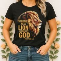 Philippians 413 Religious Lion Strengthens Christian Women's T-Shirt thumb 2