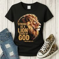 Philippians 413 Religious Lion Strengthens Christian Women's T-Shirt thumb 3
