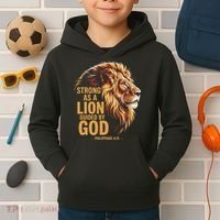 Philippians 413 Religious Lion Strengthens Christian Kids Hoodie thumb 2