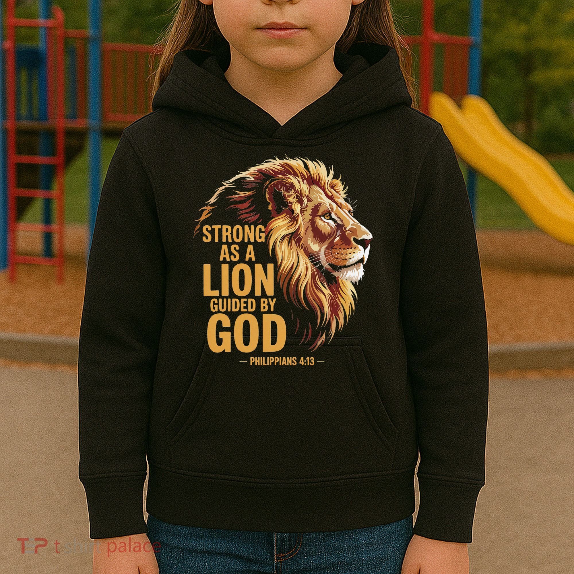 Philippians 413 Religious Lion Strengthens Christian Kids Hoodie