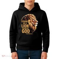Philippians 413 Religious Lion Strengthens Christian Kids Hoodie thumb 4