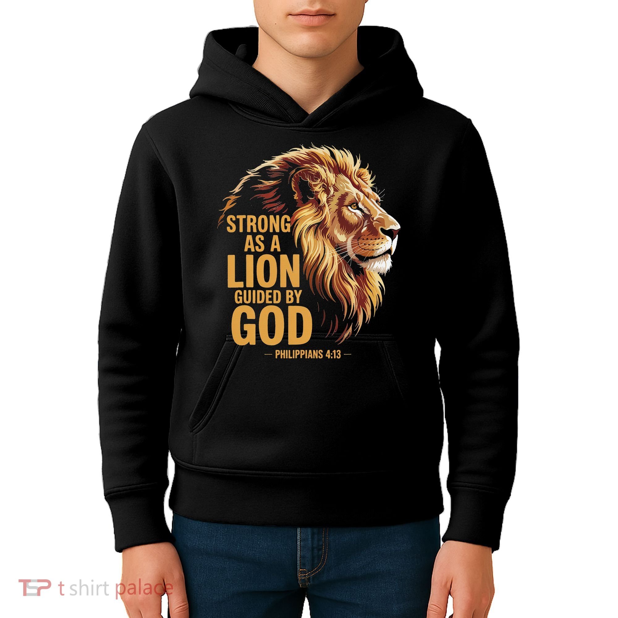 Philippians 413 Religious Lion Strengthens Christian Kids Hoodie