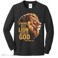 Philippians 413 Religious Lion Strengthens Christian Kids Long Sleeve Shirt thumb 0