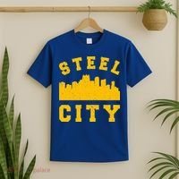 Pittsburgh 412 Steel City Skyline Pennsylvania Home Pride T-Shirt thumb 2