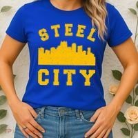 Pittsburgh 412 Steel City Skyline Pennsylvania Home Pride Women's T-Shirt thumb 2