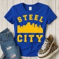 Pittsburgh 412 Steel City Skyline Pennsylvania Home Pride Women's T-Shirt thumb 3