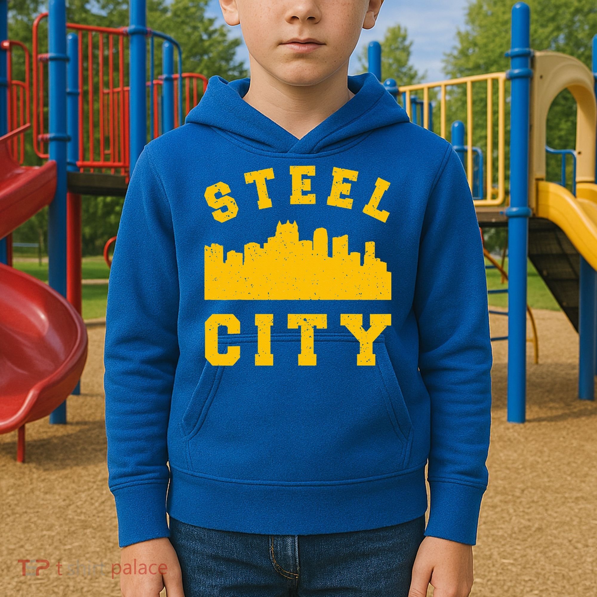 Pittsburgh 412 Steel City Skyline Pennsylvania Home Pride Kids Hoodie