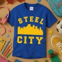 Pittsburgh 412 Steel City Skyline Pennsylvania Home Pride Kids T-Shirt thumb 3