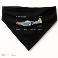 P 51 Mustang WWII Airplane Historic War Bird Fighter USA-Made Doggie Bandana thumb 0