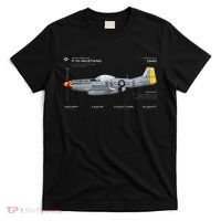 P 51 Mustang WWII Airplane Historic War Bird Fighter T-Shirt thumb 0