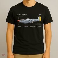 P 51 Mustang WWII Airplane Historic War Bird Fighter T-Shirt thumb 3