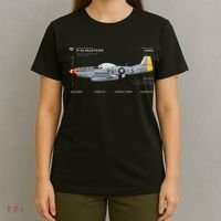 P 51 Mustang WWII Airplane Historic War Bird Fighter T-Shirt thumb 4