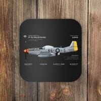 P 51 Mustang WWII Airplane Historic War Bird Fighter Coaster thumb 0