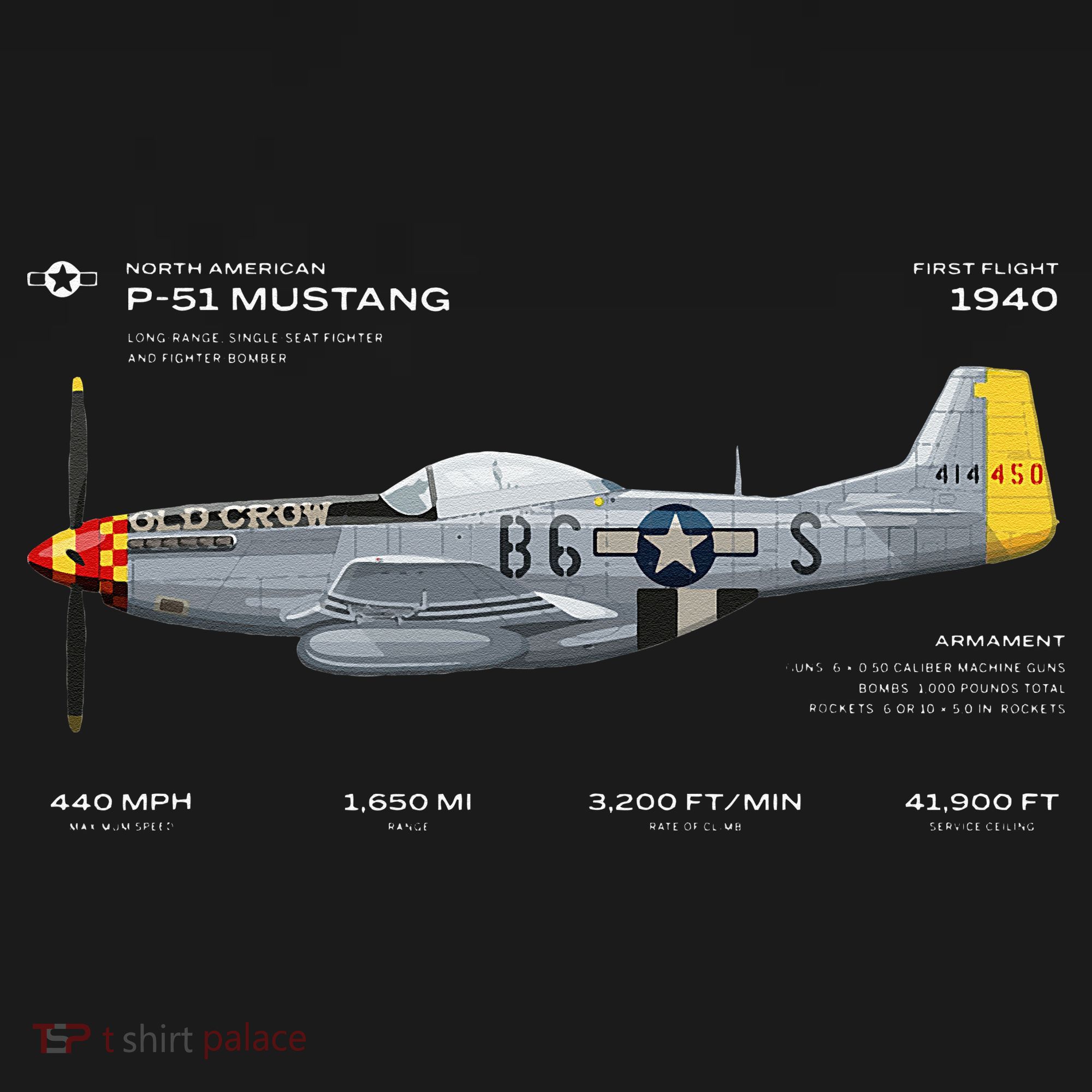 P 51 Mustang WWII Airplane Historic War Bird Fighter Women's Hoodie