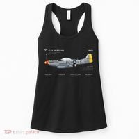 P 51 Mustang WWII Airplane Historic War Bird Fighter Women's Tank Top thumb 0