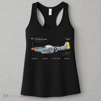 P 51 Mustang WWII Airplane Historic War Bird Fighter Women's Tank Top thumb 3