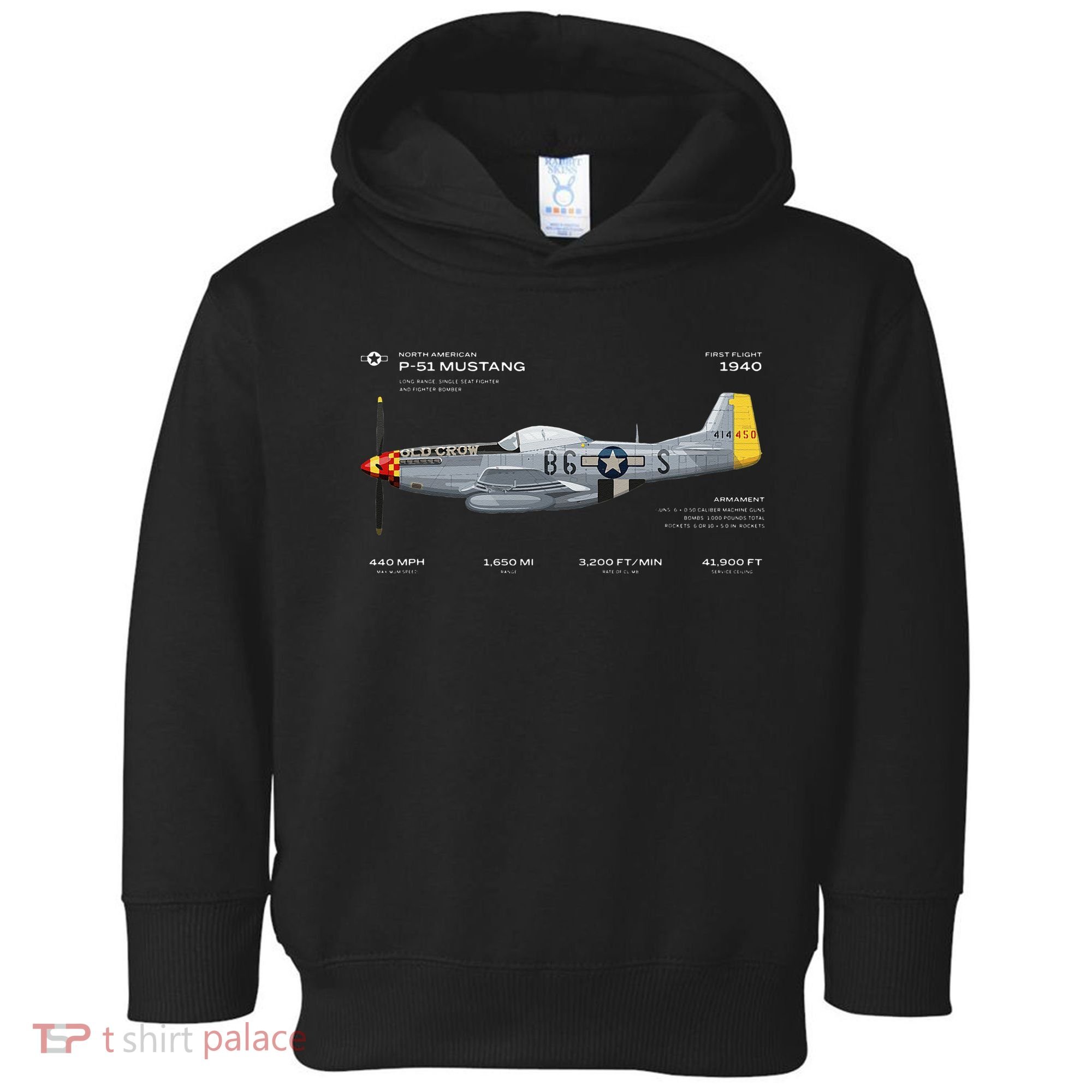P 51 Mustang WWII Airplane Historic War Bird Fighter Toddler Hoodie