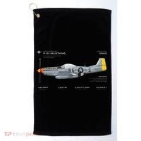 P 51 Mustang WWII Airplane Historic War Bird Fighter Golf Towel thumb 0
