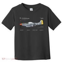P 51 Mustang WWII Airplane Historic War Bird Fighter Toddler T-Shirt thumb 0