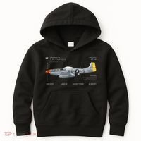 P 51 Mustang WWII Airplane Historic War Bird Fighter Kids Hoodie thumb 0