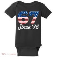 Patriotic 67 Since '76 USA 6-7 Meme Six Seven Baby Bodysuit thumb 0
