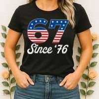 Patriotic 67 Since '76 USA 6-7 Meme Six Seven Women's T-Shirt thumb 2
