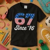 Patriotic 67 Since '76 USA 6-7 Meme Six Seven Kids T-Shirt thumb 3