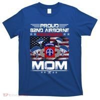 Proud 82nd Airborne Paratrooper Mom Us Flag Meaningful Gift Veteran Mother Funny T-Shirt thumb 0