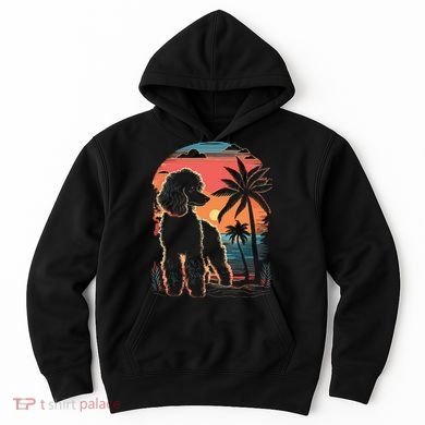 Poodle 80s Sunset Vintage Retro Style Hoodie
